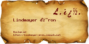 Lindmayer Áron névjegykártya